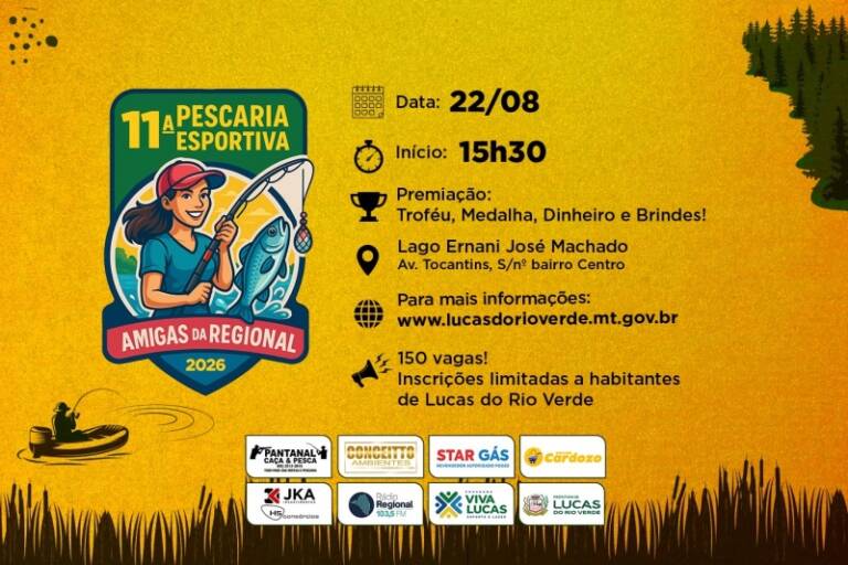 Inscrições para a 11ª Pescaria Esportiva das Amigas da Regional abrem na sexta feira (10)