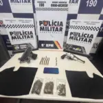 PM impede homicídio, descobre bando e apreende submetralhadora com menores em Cáceres