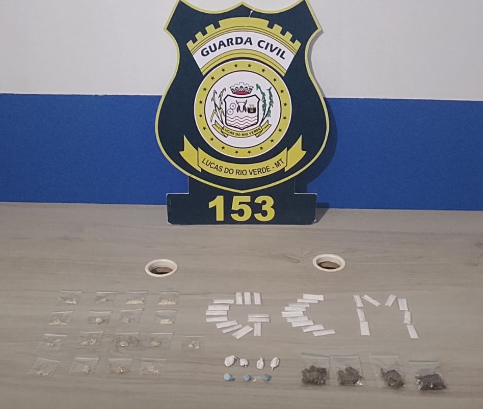 GCM prende dois suspeitos por tráfico de drogas em ponto conhecido de venda de entorpecentes em Lucas do Rio Verde