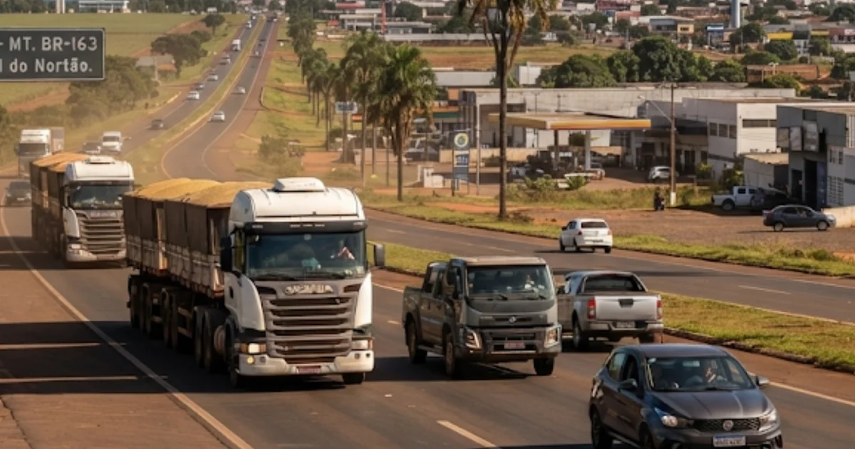 Nova Rota do Oeste implanta desvio em mão dupla em trecho de 8 km da BR-163 em Sinop
