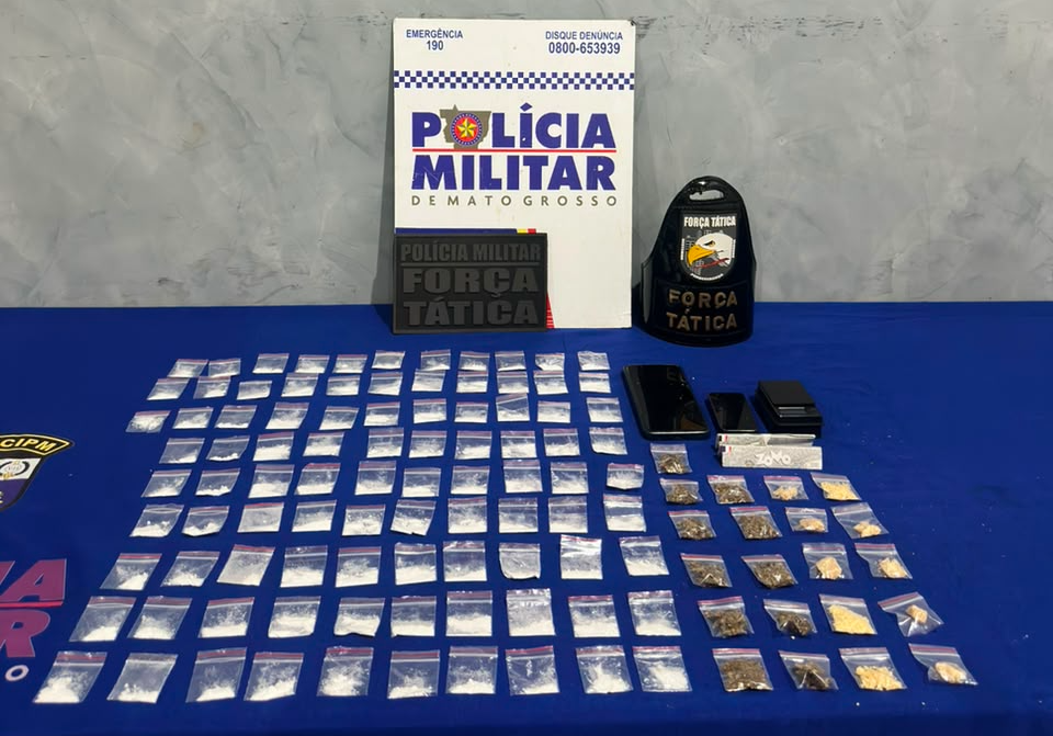 Operações da PM prendem cinco pessoas com revólver .357 e mais de 100 porções de drogas em MT