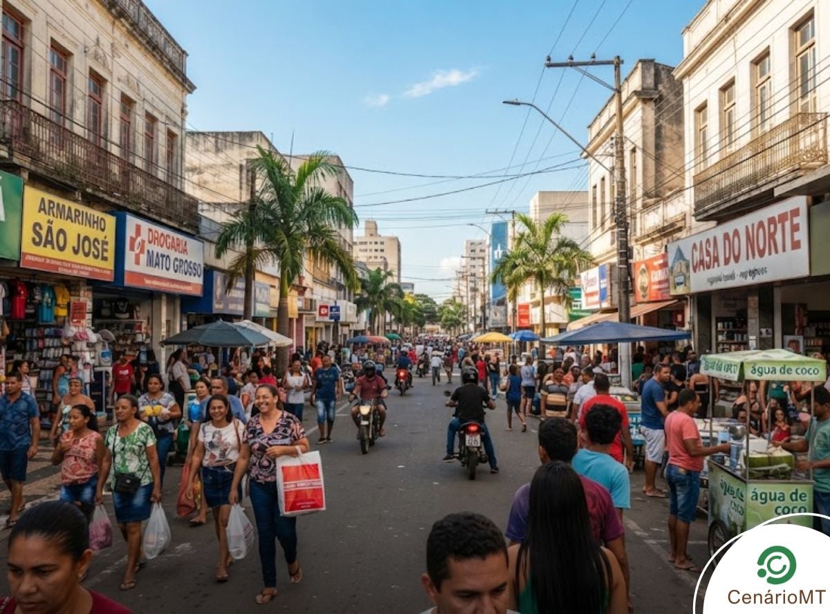 Comércio movimentado em Cuiabá