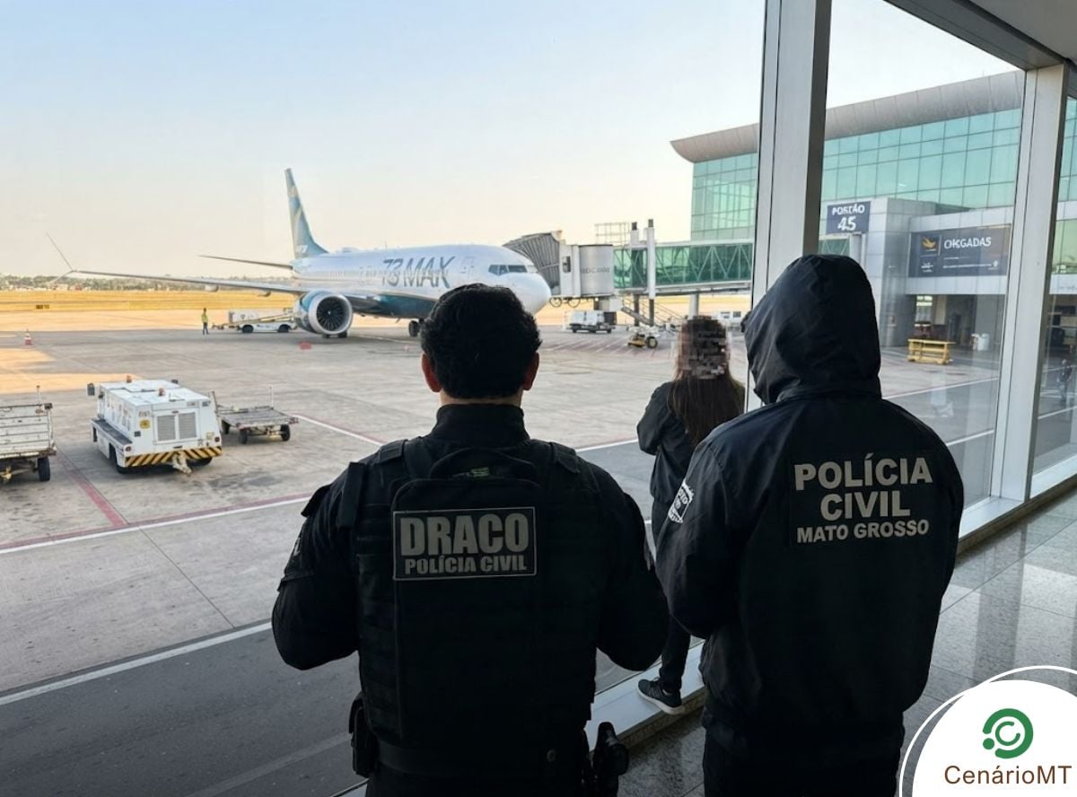 Polícia Civil prende investigada na Operação Replay ao desembarcar de Paris no Aeroporto de Várzea Grande