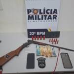 Polícia Militar prende jovem em bar com munições e apreende espingarda em Peixoto de Azevedo