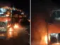 Caminhão-cegonha pega fogo e destrói 10 carros em rodovia; motorista consegue escapar