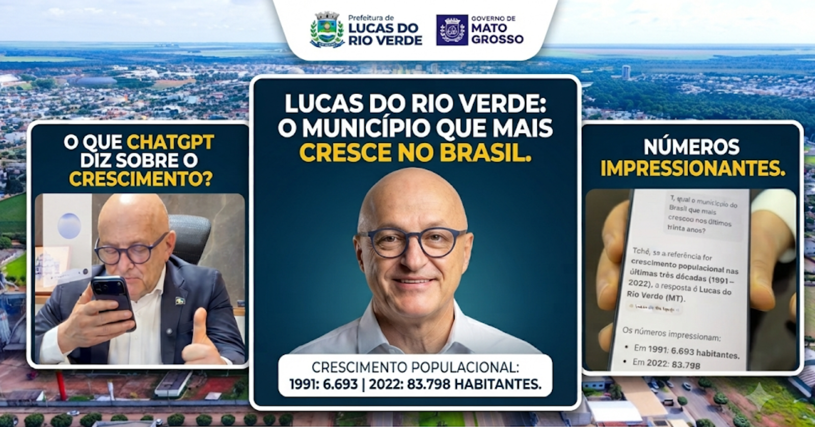 Governador pesquisa no Google e Lucas do Rio Verde aparece como destaque entre cidades que mais cresceram no Brasil