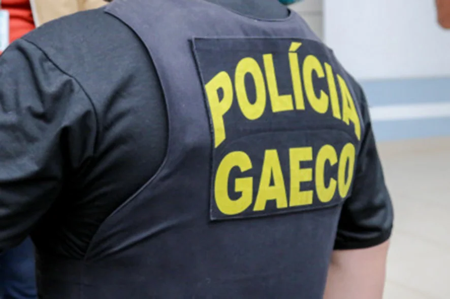 Policial da Gaeco de costas