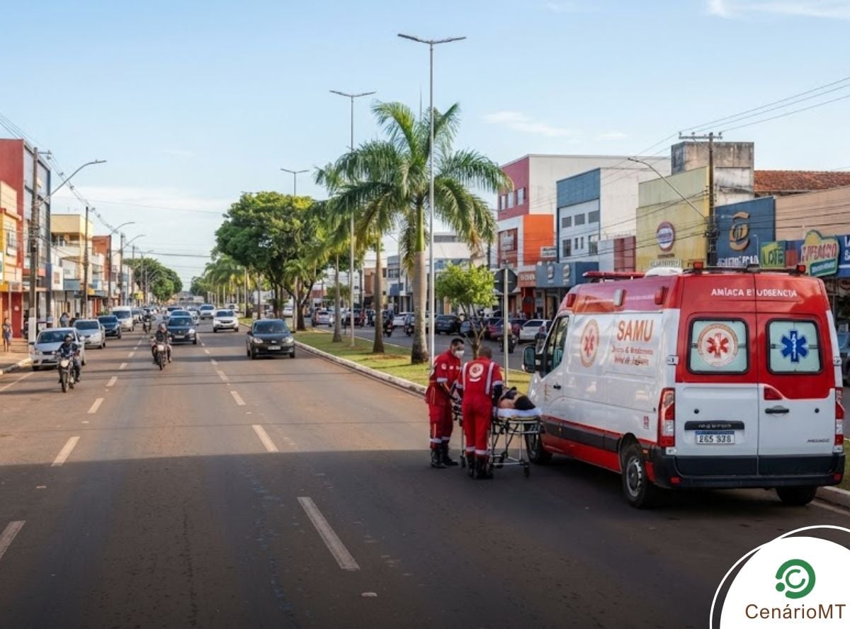 Adolescente de 13 anos fica ferido ao tentar ‘rabeira’ em moto em Sorriso
