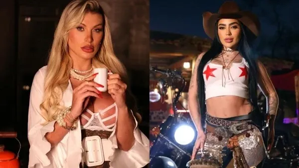 Andressa Urach e MC Mirella brigam em festa