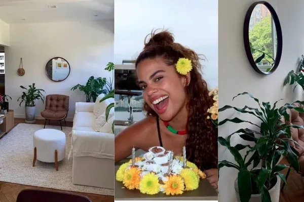 Apartamento de Clara Buarque aposta em decoração urbana