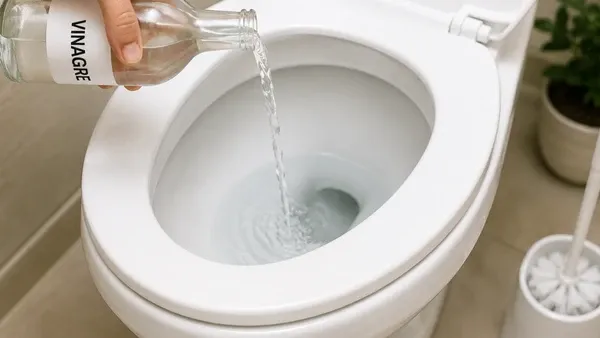 Vinagre melhora a limpeza do vaso sanitário semanal