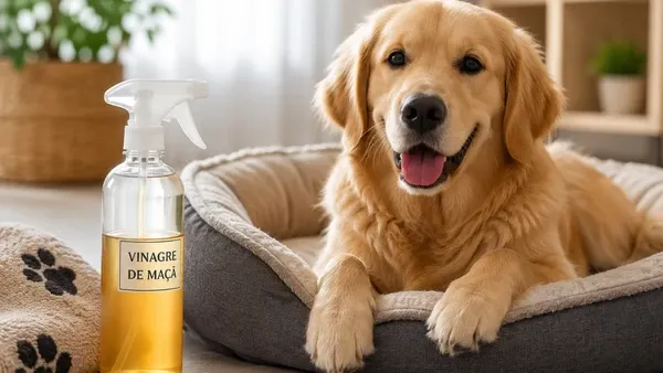 Vinagre de maçã ajuda a eliminar odores da cama pet