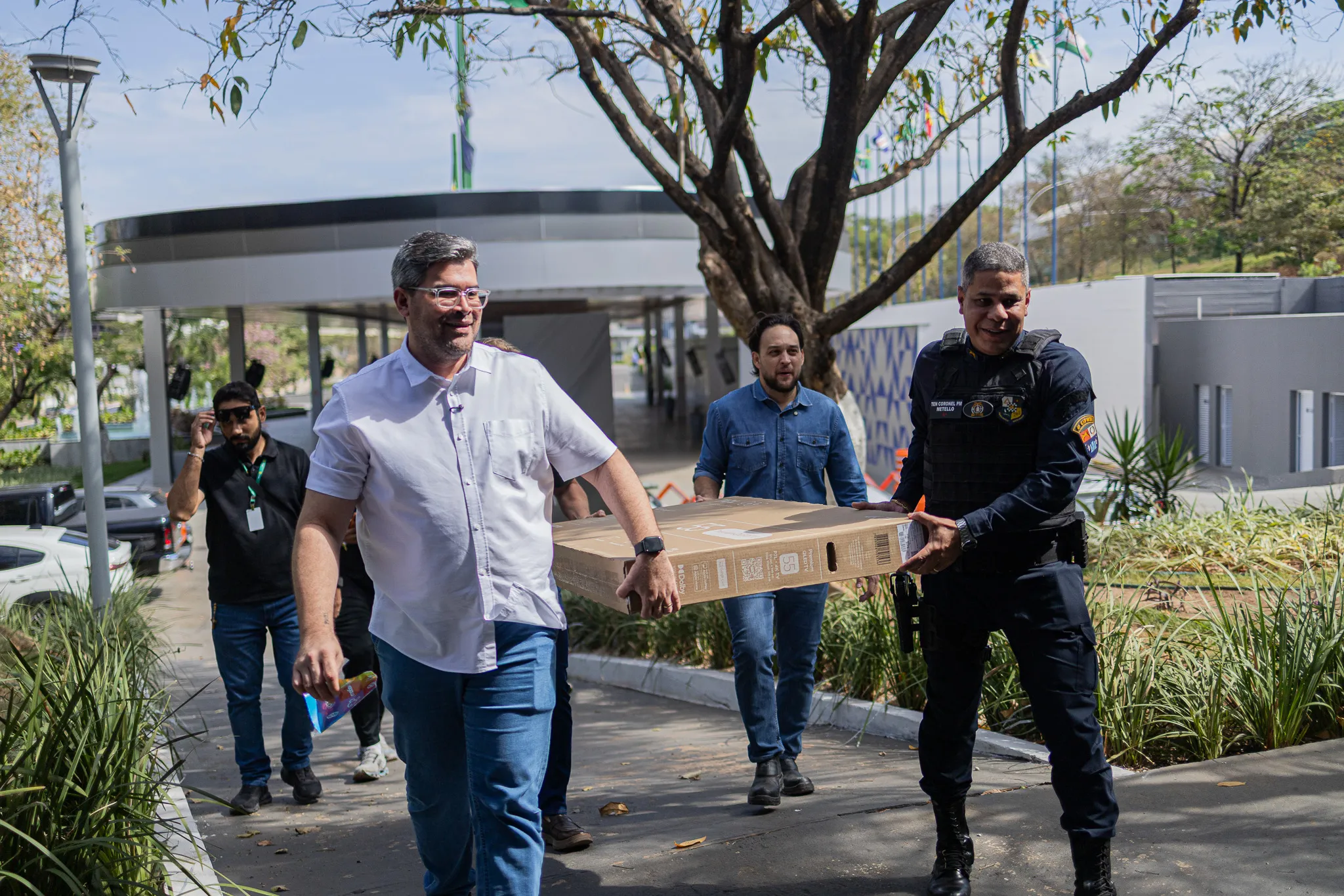 Monitoramento do Parque das Águas é reforçado com doação de telas para a Polícia Militar