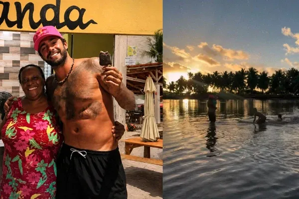 Pedro Scooby curte férias em Maraú com os filhos