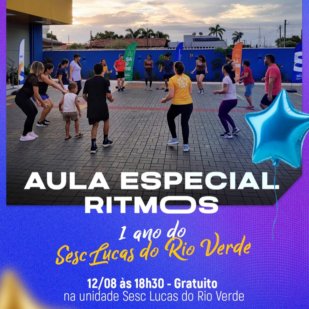 Sesc Lucas do Rio Verde comemora um ano com aula especial de ritmos aberta à comunidade