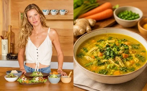 Sopa de Gisele Bündchen combina gengibre e cúrcuma