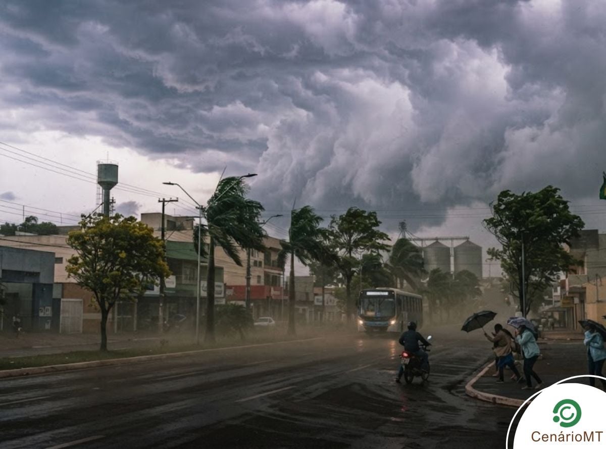 Ciclone extratropical afeta Mato Grosso e Inmet emite alerta de ventos fortes para 23 municípios nesta quinta-feira
