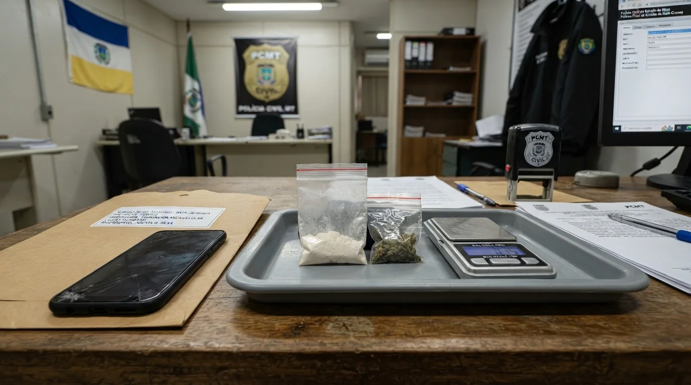 Adolescente é apreendido pela Polícia Militar com drogas, balança de precisão e celular em Nova Mutum