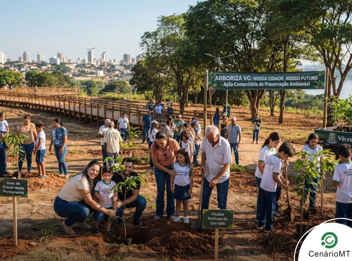 Programa Verde Novo do TJMT planta 65 mudas em condomínio de Várzea Grande após solicitação via Zapmudas