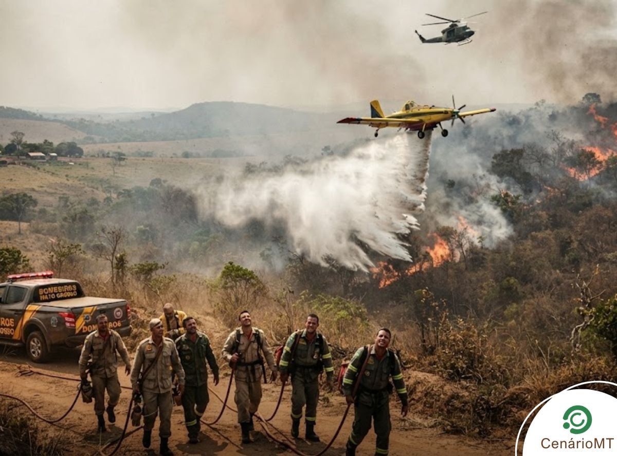 Corpo de Bombeiros mantém força-tarefa e combate incêndios florestais em Nova Santa Helena, Paranatinga e Canarana
