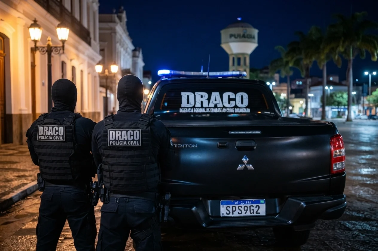 Policiais da draco aolado de Triton preta