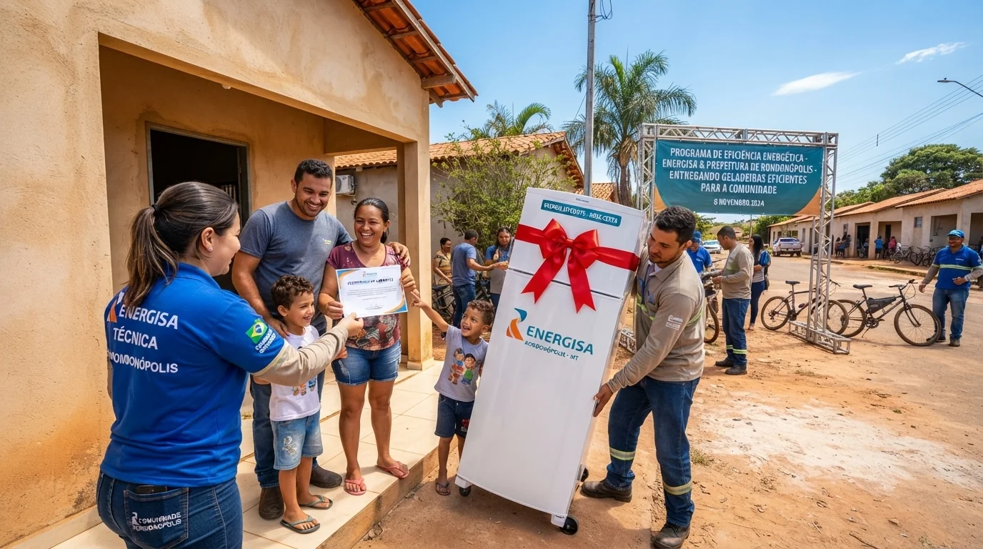 Projeto Nossa Energia da Energisa distribui geladeiras, ventiladores e lâmpadas LED em Rondonópolis