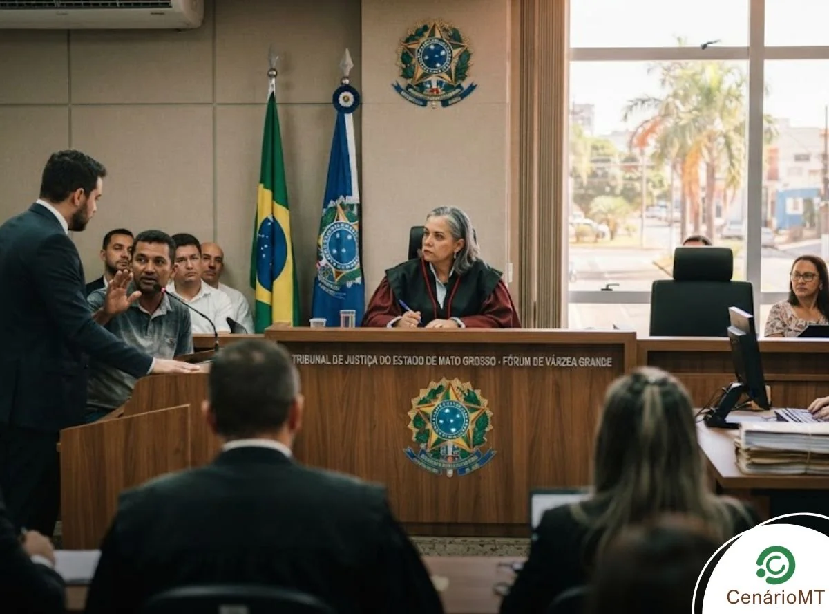Procedimento de uma corte durante julgamento