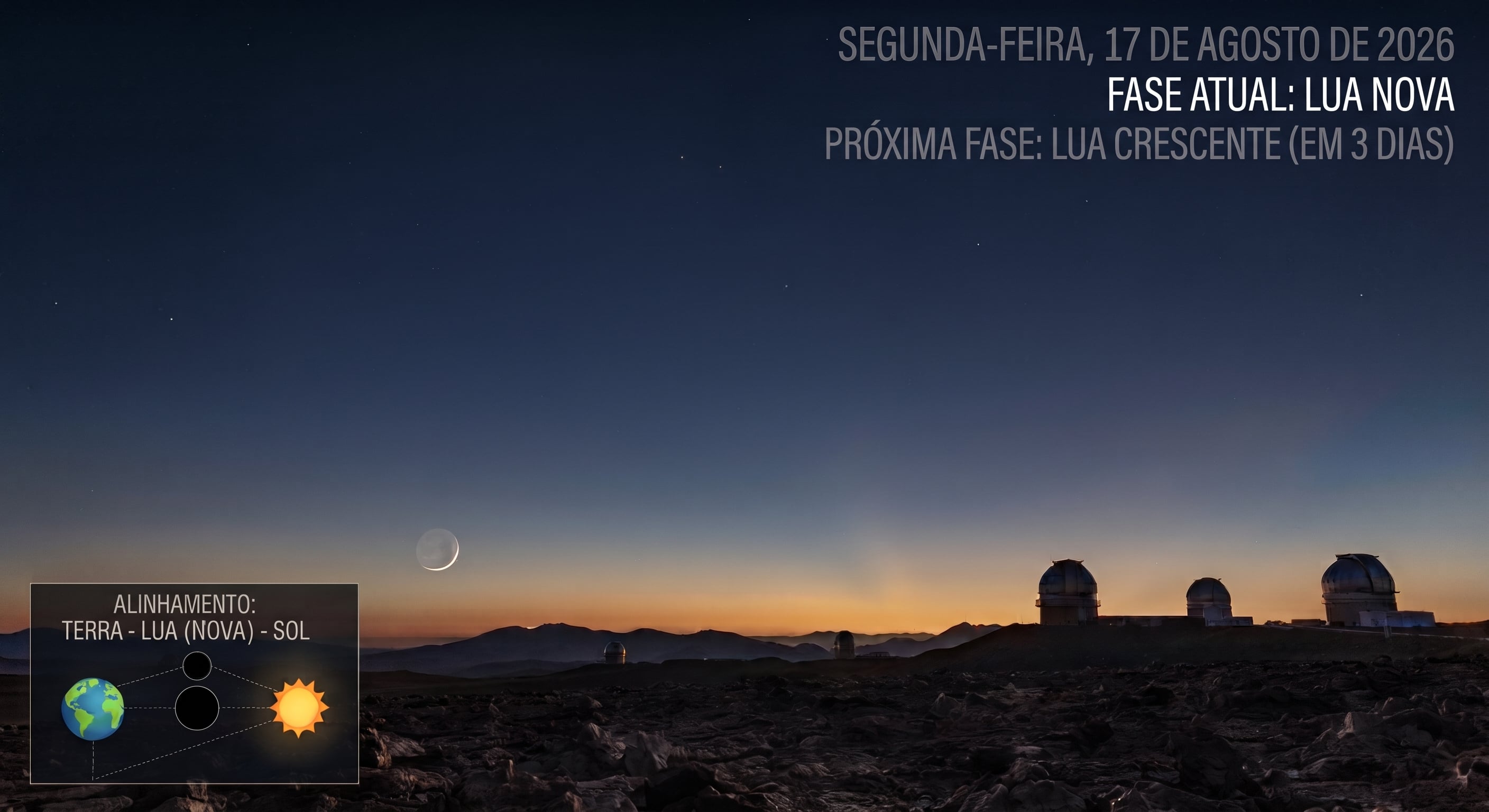 Qual a fase da Lua hoje? Veja o calendário lunar de agosto de 2026