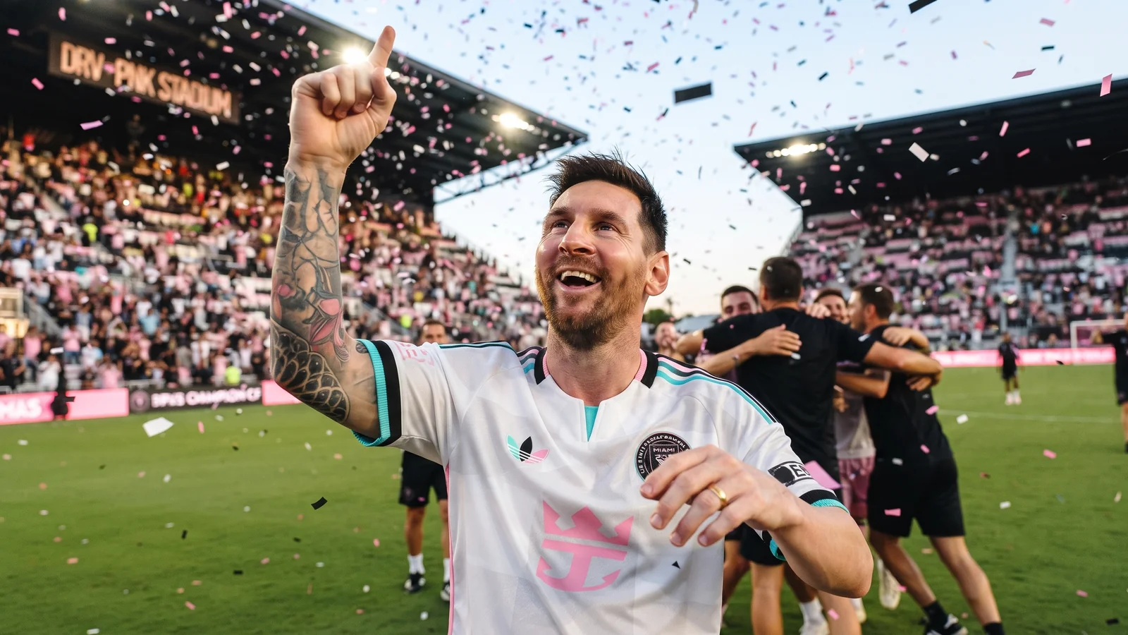 Messi anota primeiro gol após morte do pai e faz homenagem