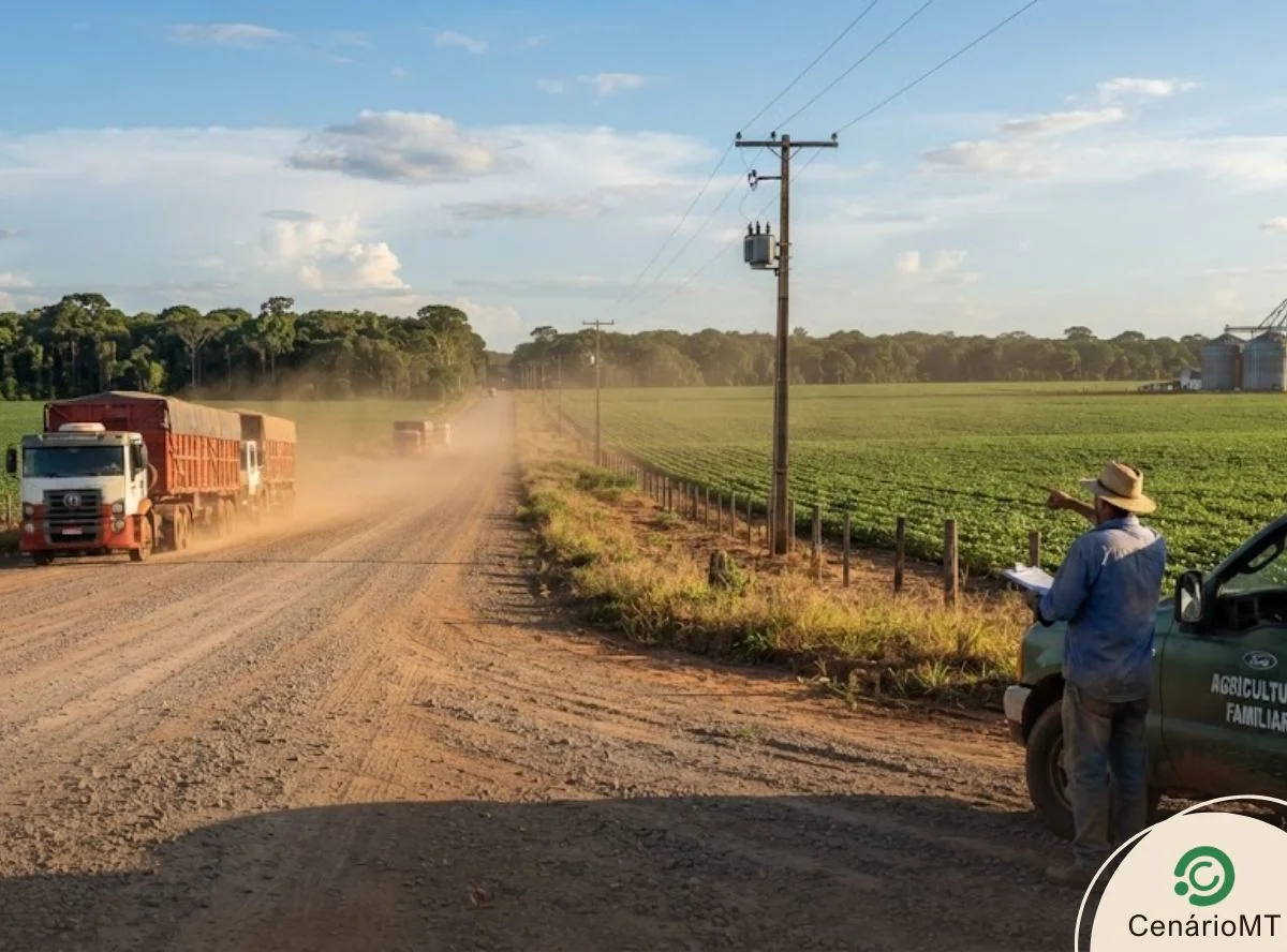 Pavimentação de estrada na zona rural de MT