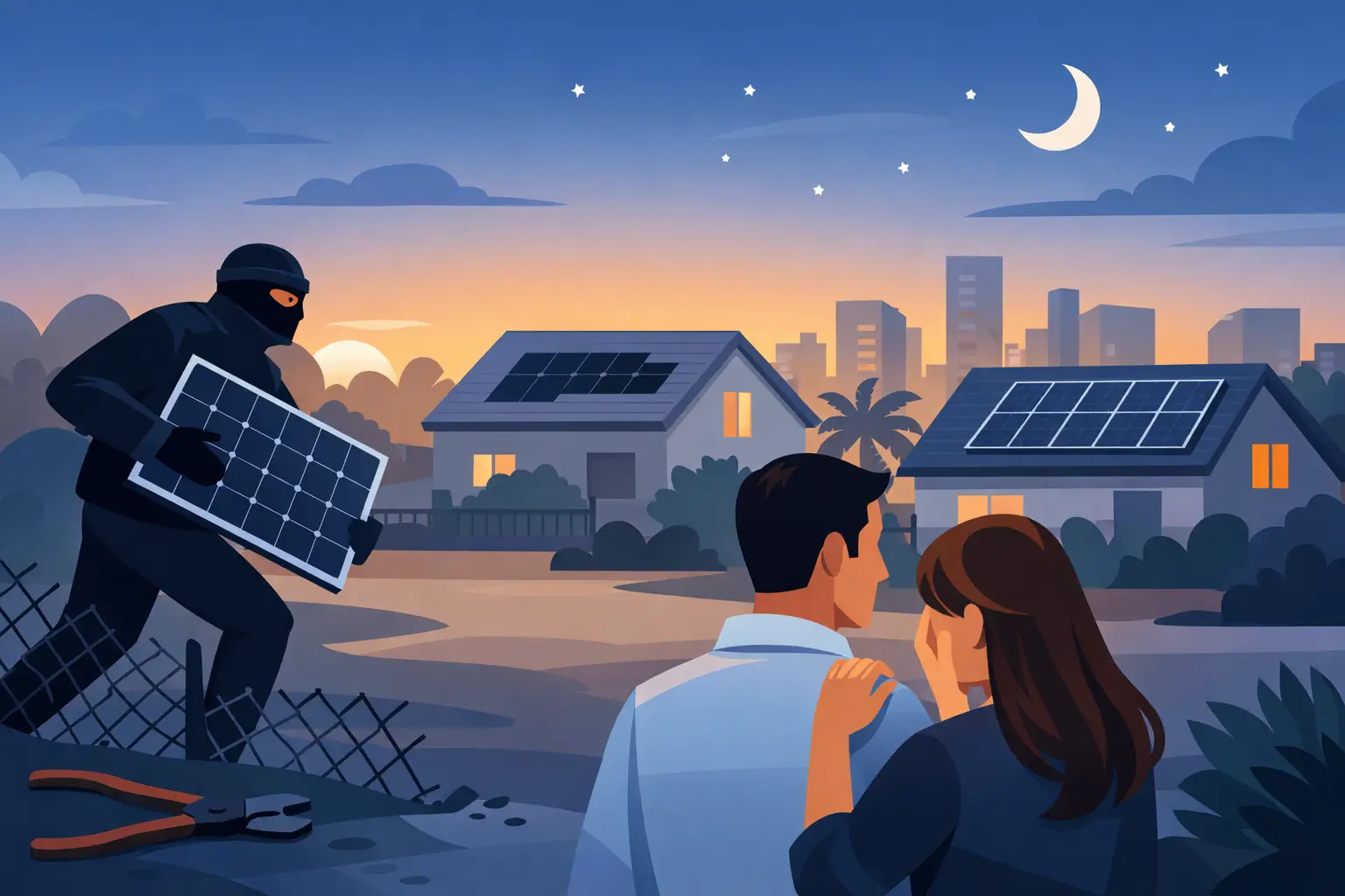Placas solares furtadas em Cuiabá preocupam moradores