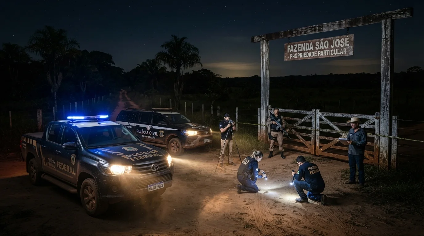 Viaturas da polícia civil e perícia trabalhando em zona de crime
