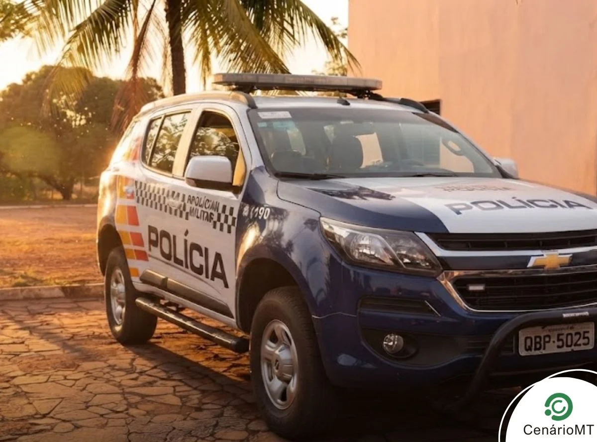 Viatura da PM em clima ensolarado