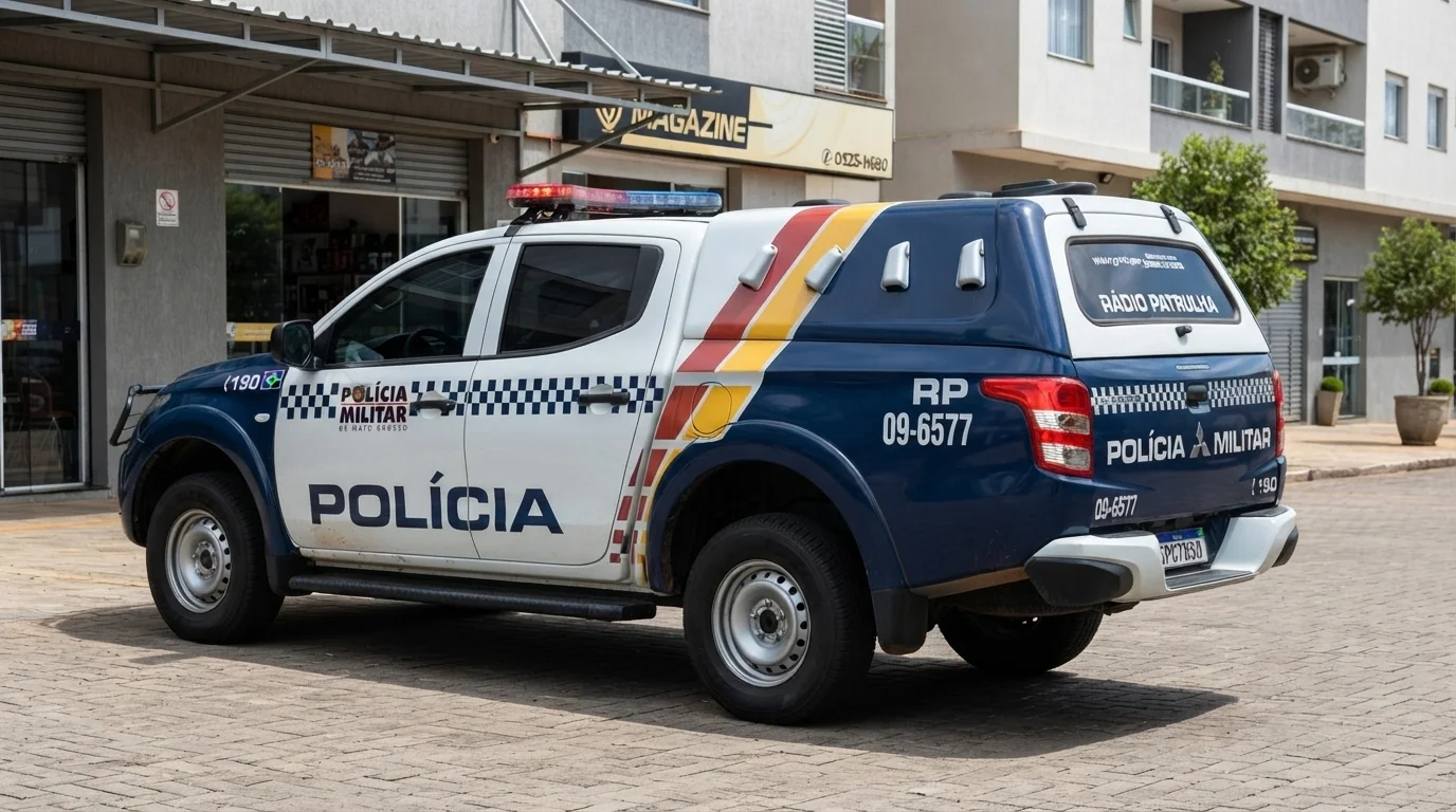 Homem é preso pela Polícia Militar após causar tumulto em posto de saúde e ser encontrado com faca em Juscimeira