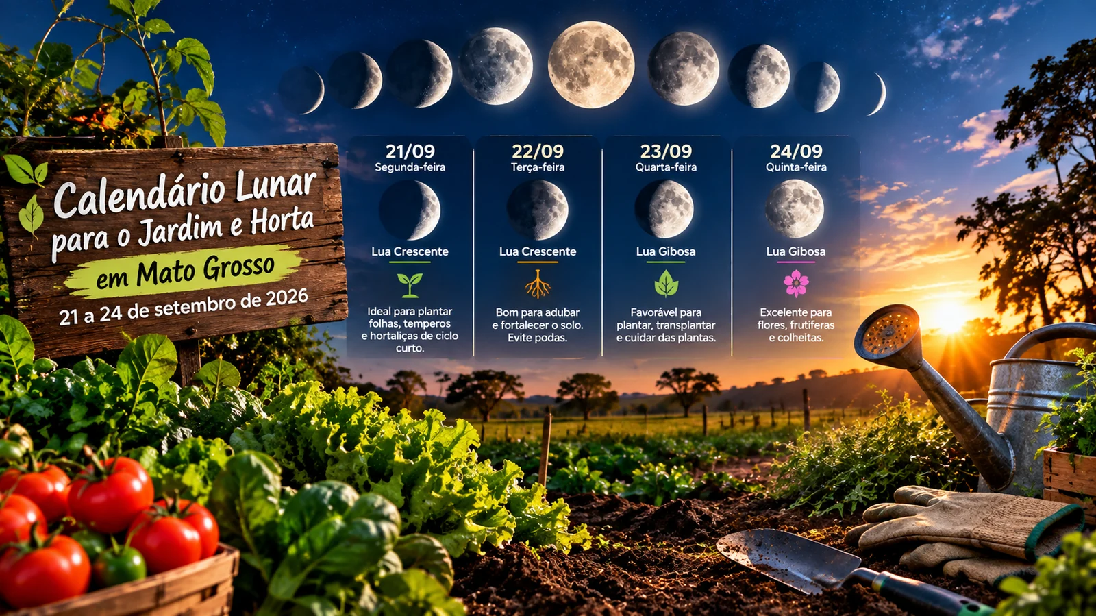 Calendário Lunar para o Jardim e Horta