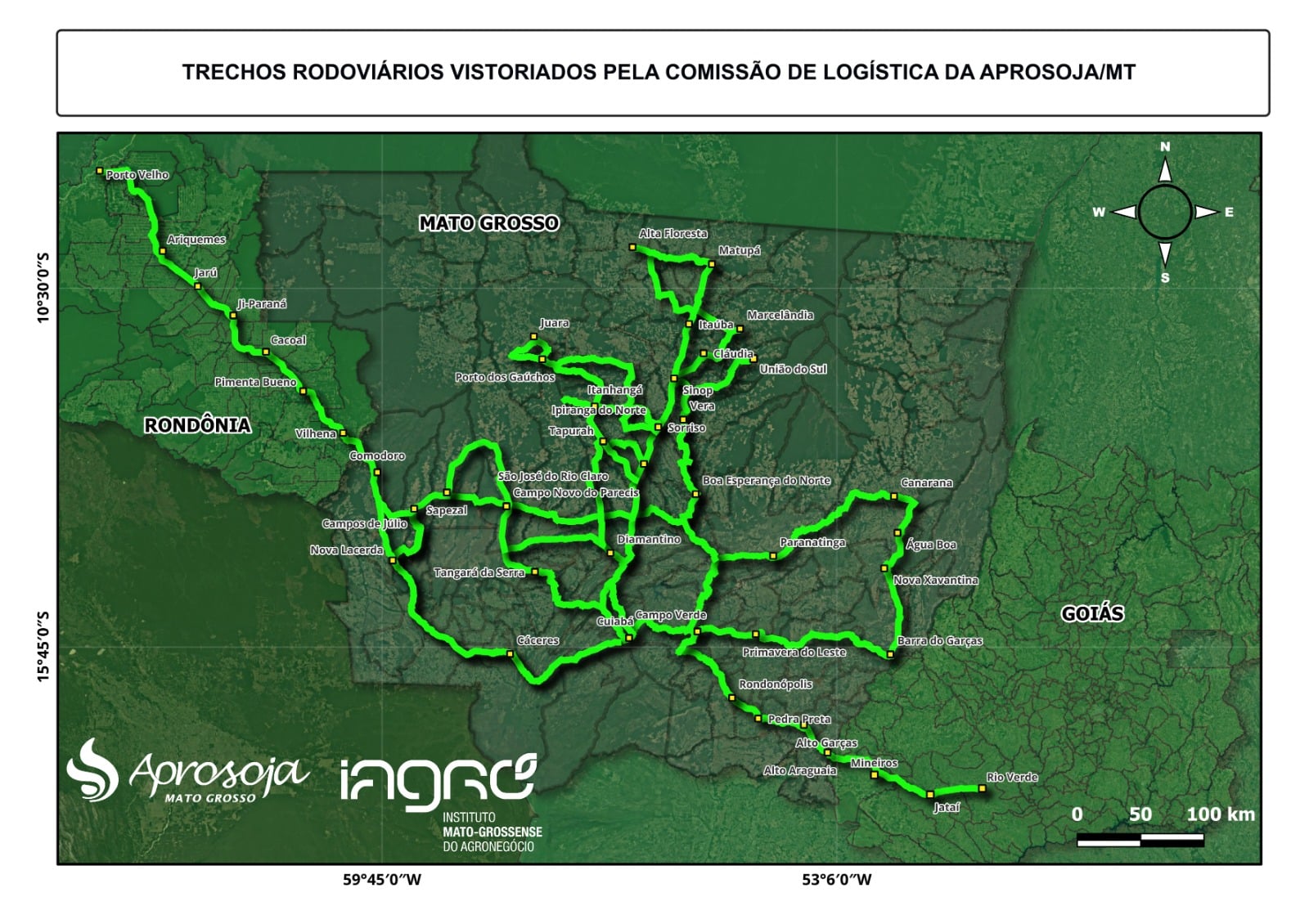 Mapa rodovias vistoriadas