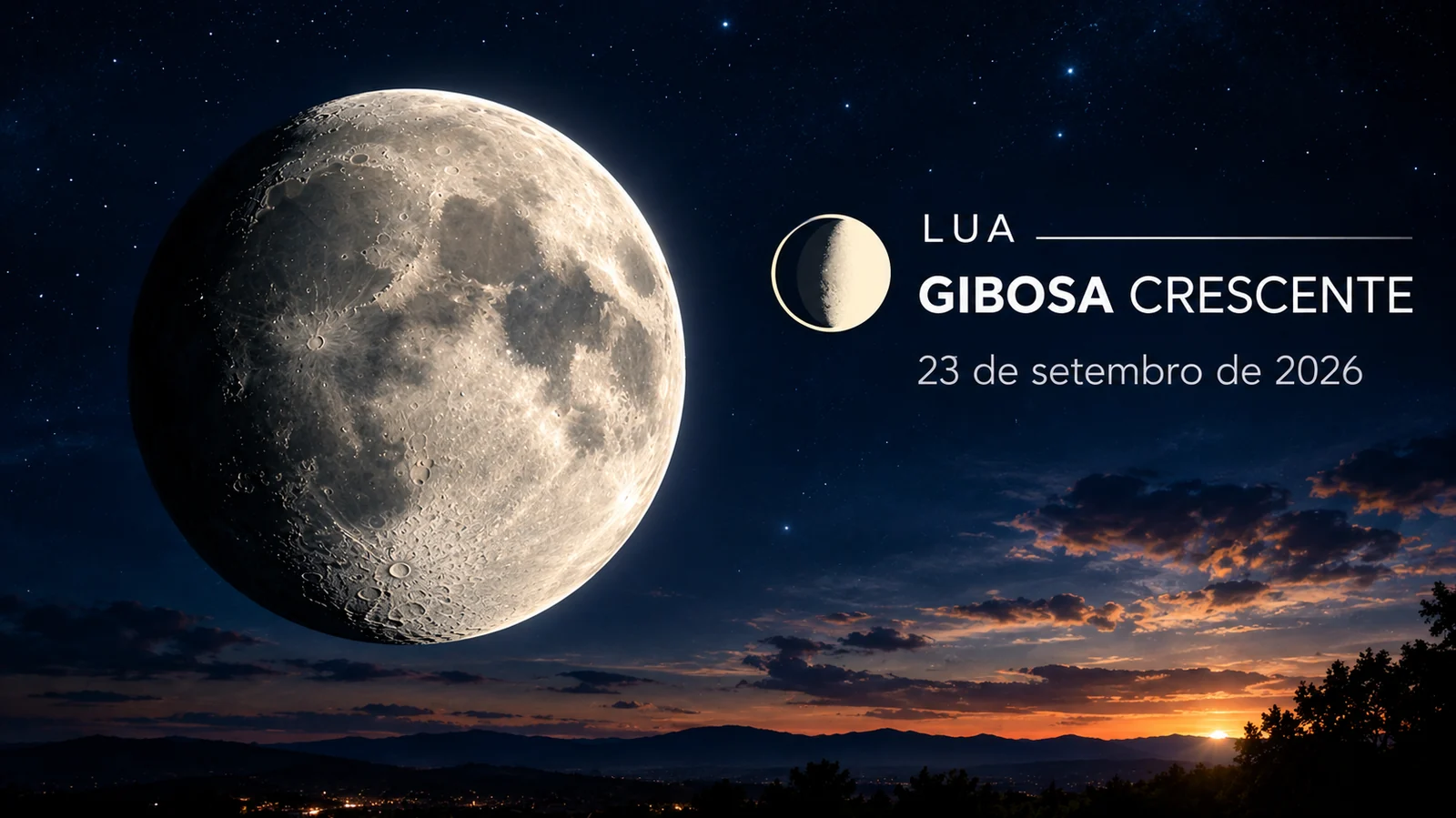 Lua hoje está na fase Gibosa Crescente