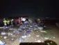 Carreta carregada com carne tomba na BR-163 e carga é saqueada em Sorriso