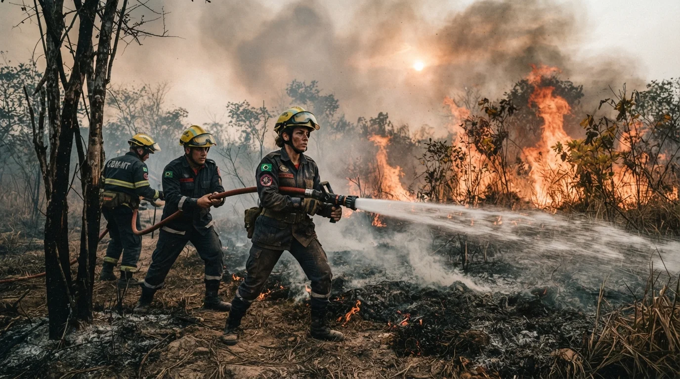 Bombeiros combatem 18 incêndios florestais em Mato Grosso
