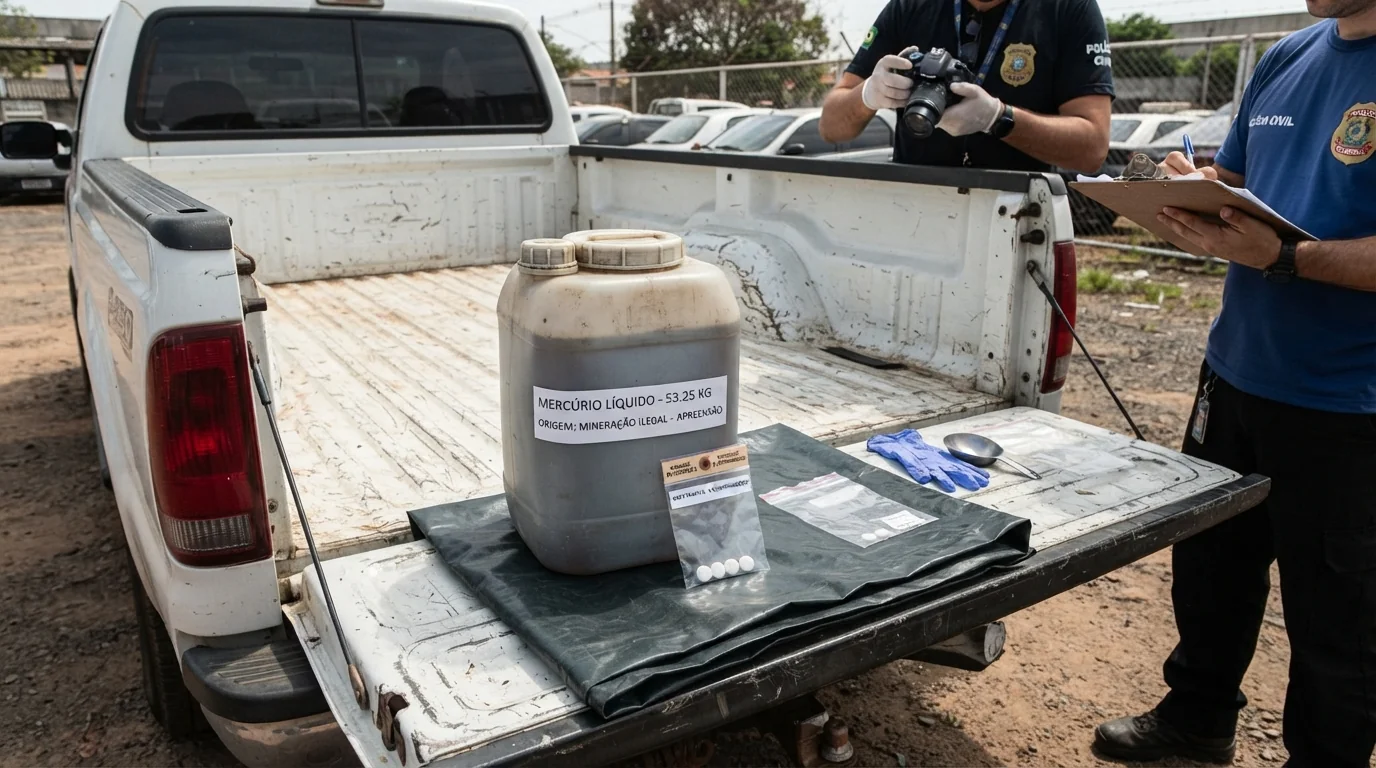 PRF prende motorista com 53 kg de mercúrio na BR-070 em MT