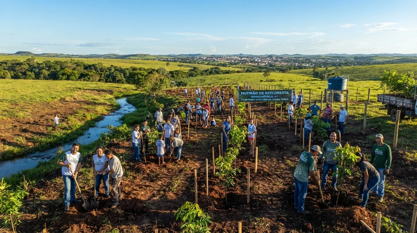 Projeto Recuperando Nascentes da Sicredi marca Dia da Árvore com plantio de 600 mudas em Rondonópolis