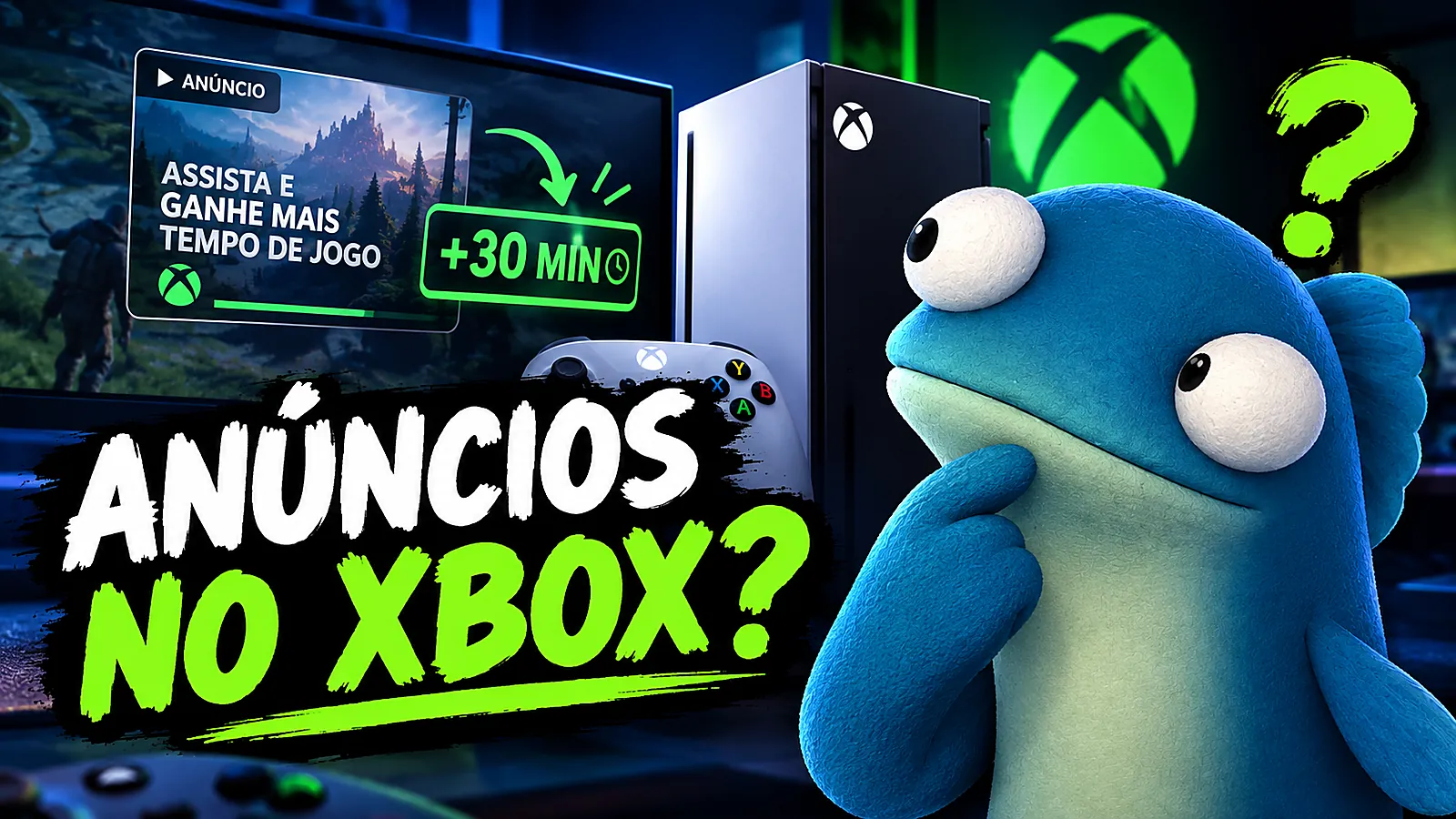Thumbnail do canal Peixe Condensado falando sobre a patente de anúncios da Microsoft