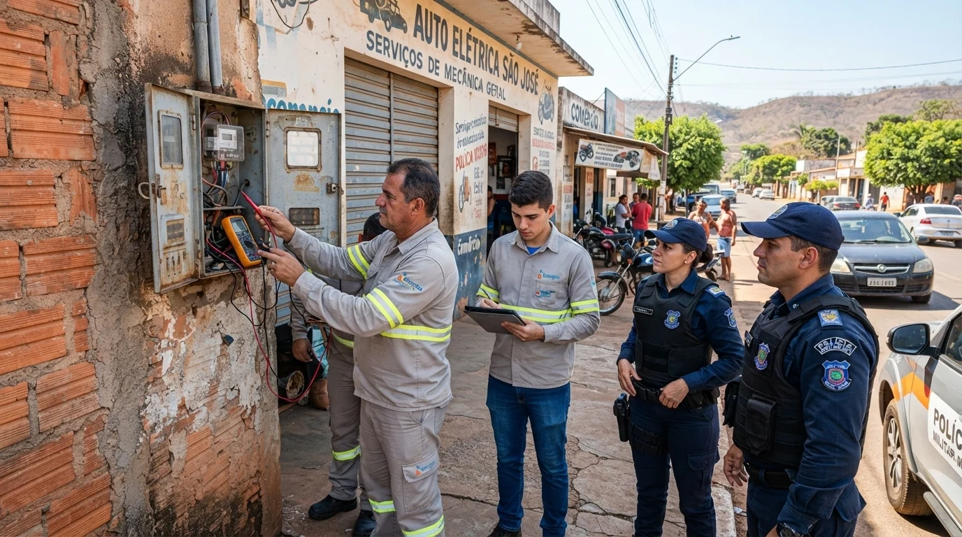 Força-tarefa flagra ligações clandestinas de energia em comércios de Primavera do Leste, Rondonópolis e Cuiabá; quatro são conduzidos