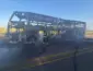 Ônibus que vinha do Maranhão pega fogo na BR-070 em Campo Verde; ninguém ficou ferido