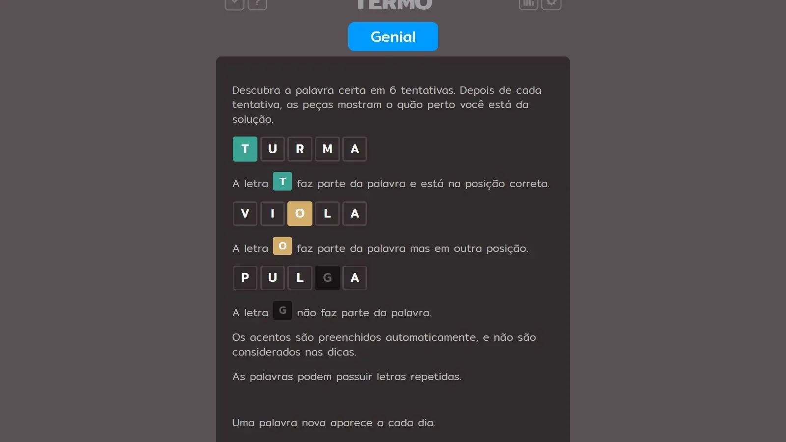 Termo hoje (25/10): confira as respostas e dicas