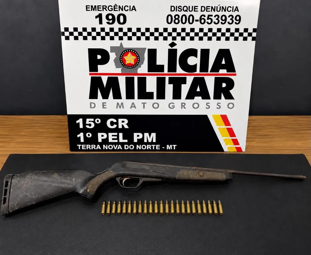 Homem é preso por violência doméstica e posse de arma de fogo na zona rural de Terra Nova do Norte
