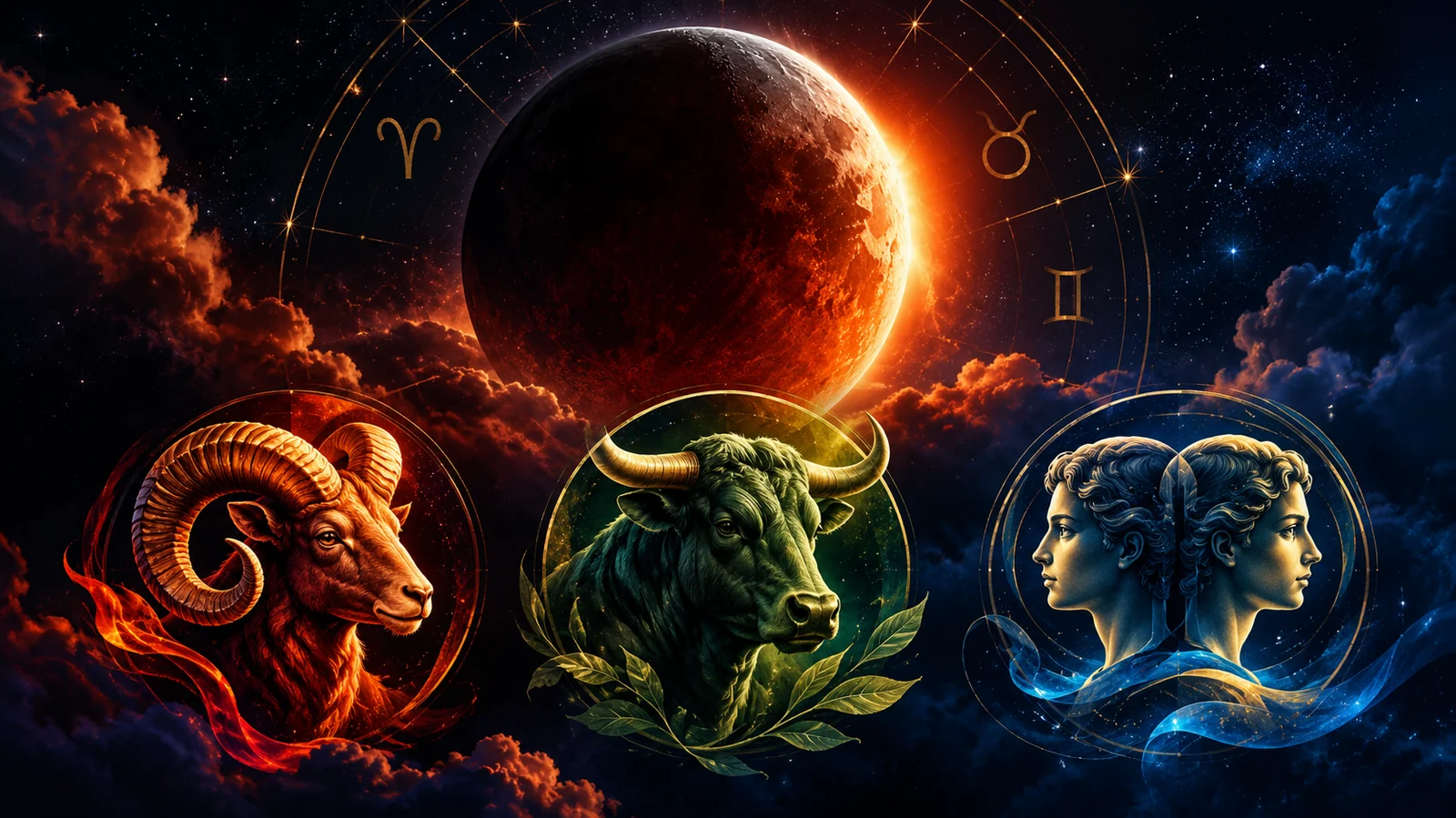 Eclipse lunar parcial chega ao fim: como Áries, Touro e Gêmeos sentem os reflexos astrológicos dessa fase