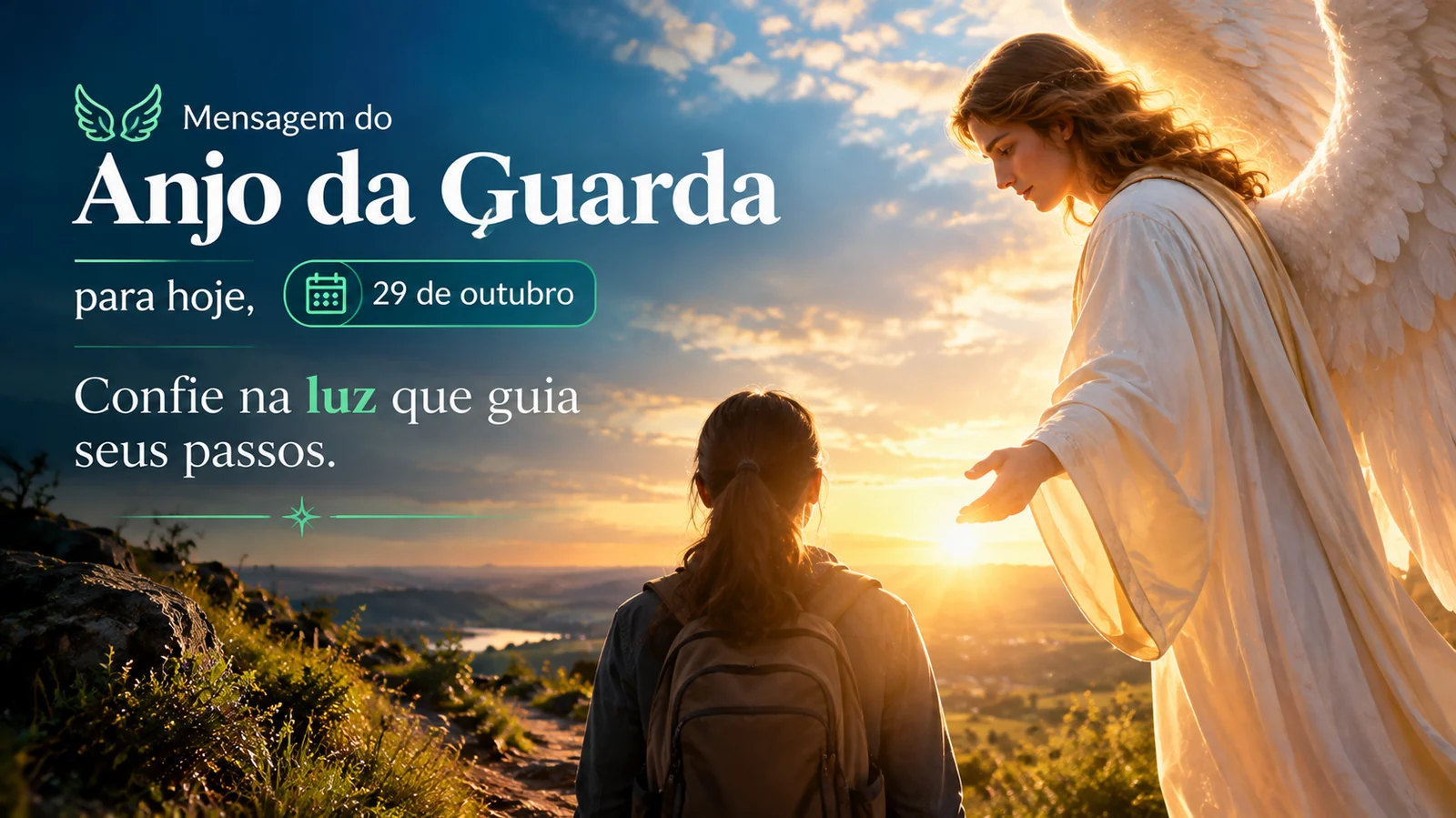 Mensagem do Anjo da Guarda para hoje, 29 de outubro: confie na luz que guia seus passos