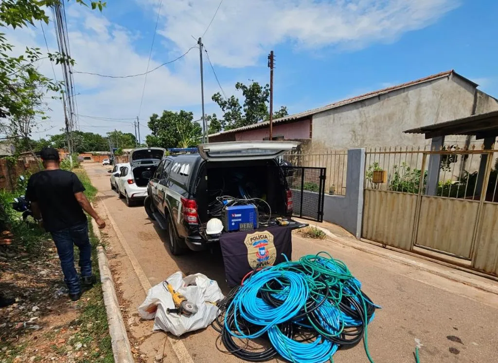 Polícia Civil prende quatro pessoas e recupera duas toneladas de fios de cobre furtados de empresa em Cuiabá