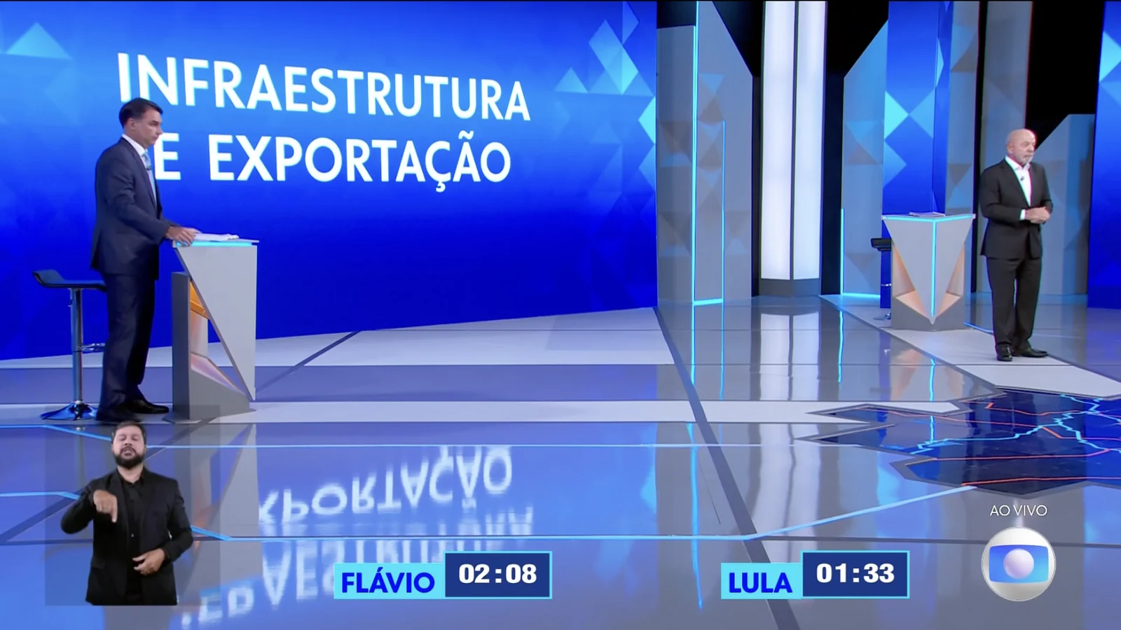 Flávio Bolsonaro abre debate com Lula na Globo; candidatos discutem temas regionais
